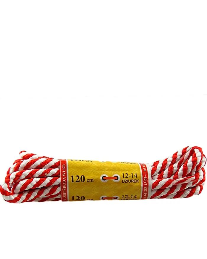 Biało-czerwone, grube, sznurówki do butów 150 cm, Mazbit