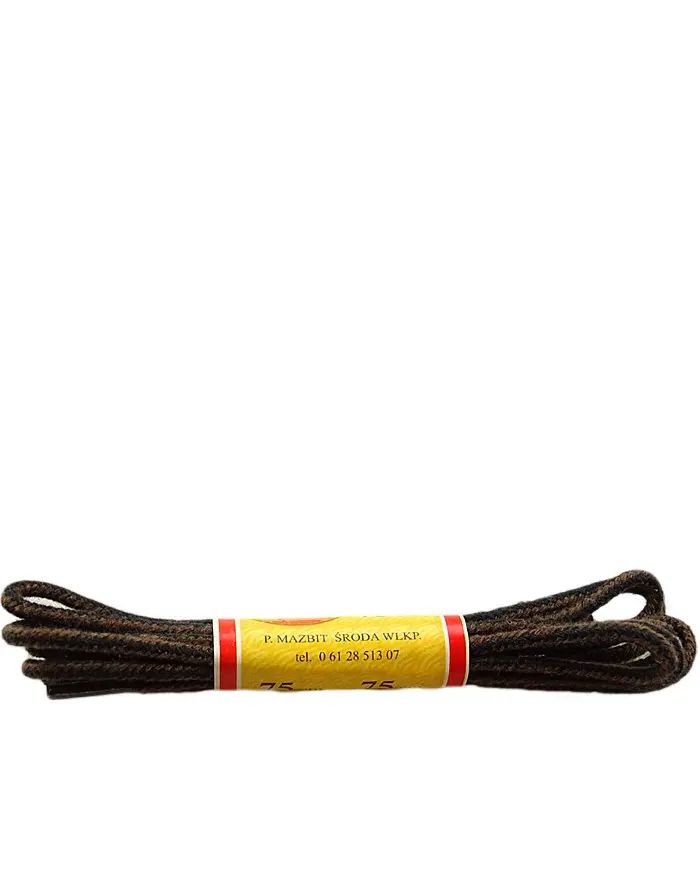 Czarno-brązowe sznurówki, cienkie, paski, 75 cm Mazbit