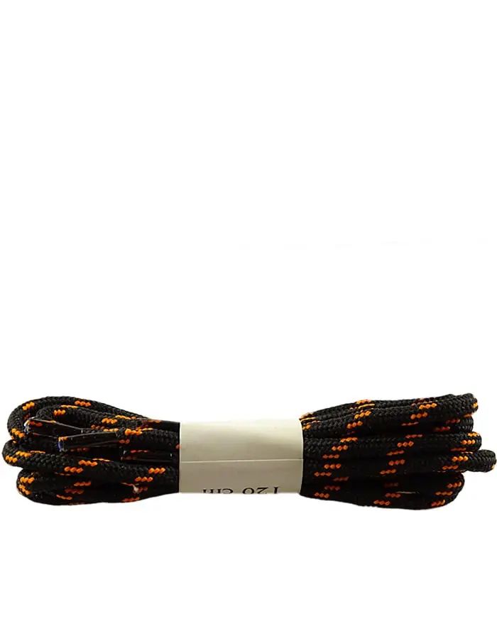 Czarno-pomarańczowe, trekkingowe sznurówki do butów 150 cm Halan