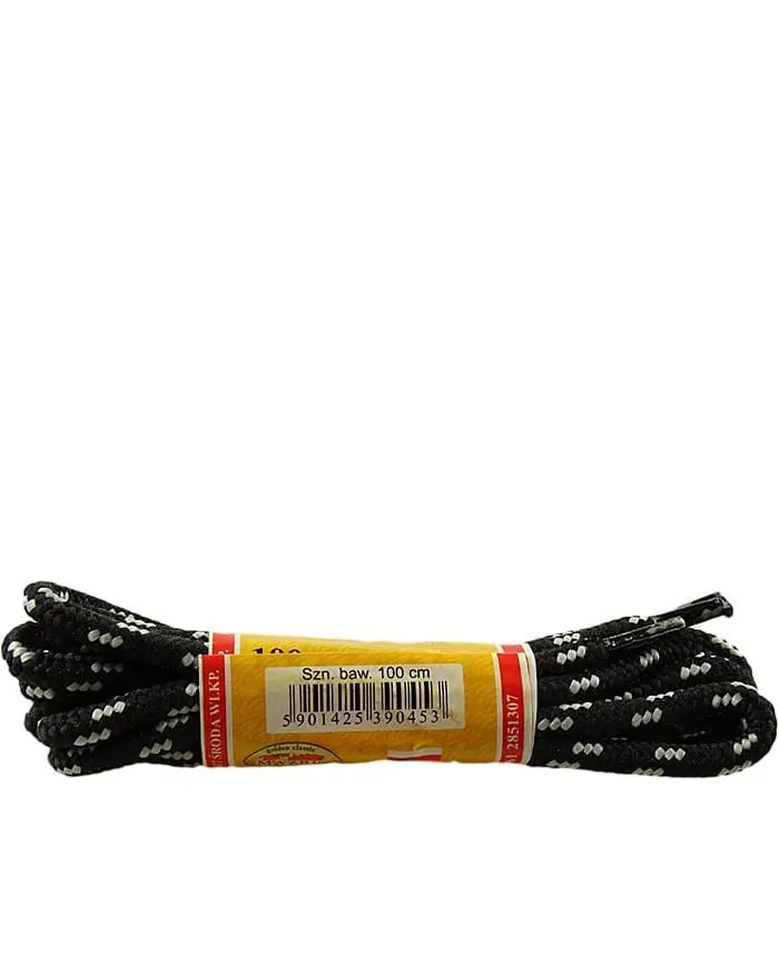 Czarno-szare, trekkingowe sznurówki do butów 100 cm Mazbit
