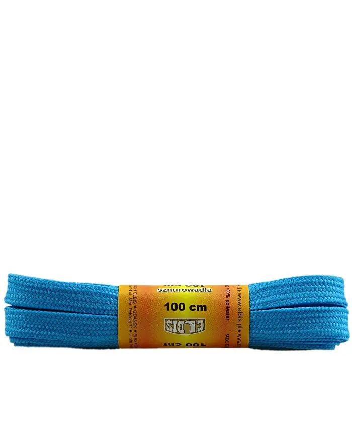 Jasnoniebieskie, poliestrowe, płaskie, sznurówki 100 cm