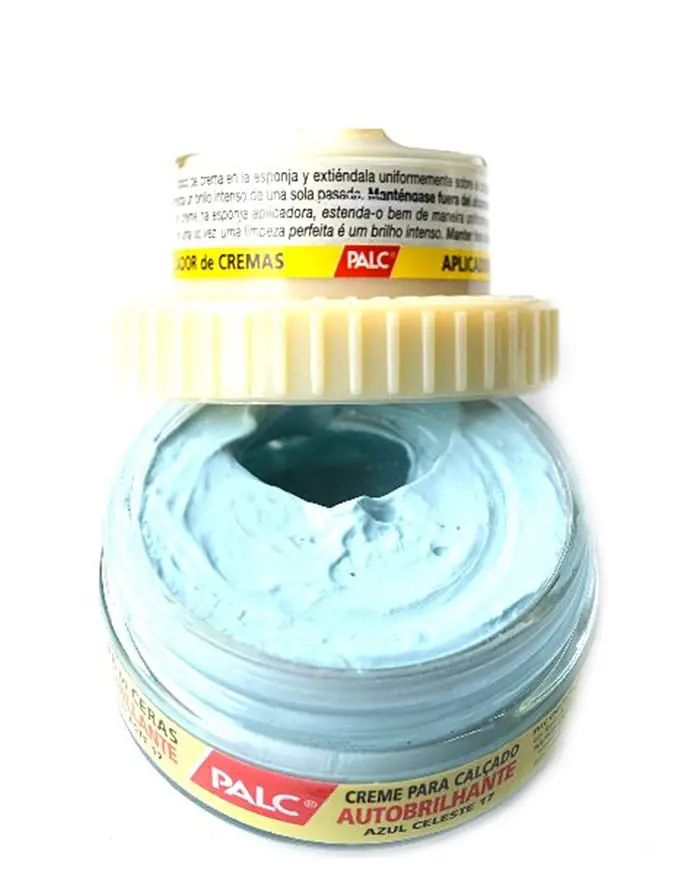 Niebieska pasta woskowa, nabłyszczająca, Shoe Cream Palc