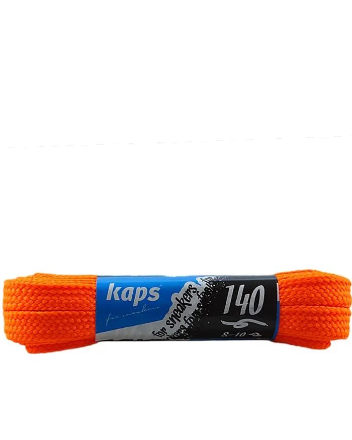 Pomarańczowe, neon, płaskie sznurówki do sneakersów, 140 cm, Kap