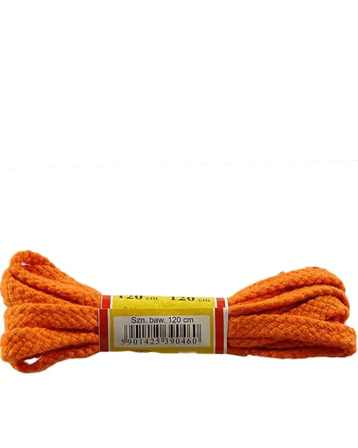 Pomarańczowe, płaskie, sznurówki do butów 120 cm Mazbit