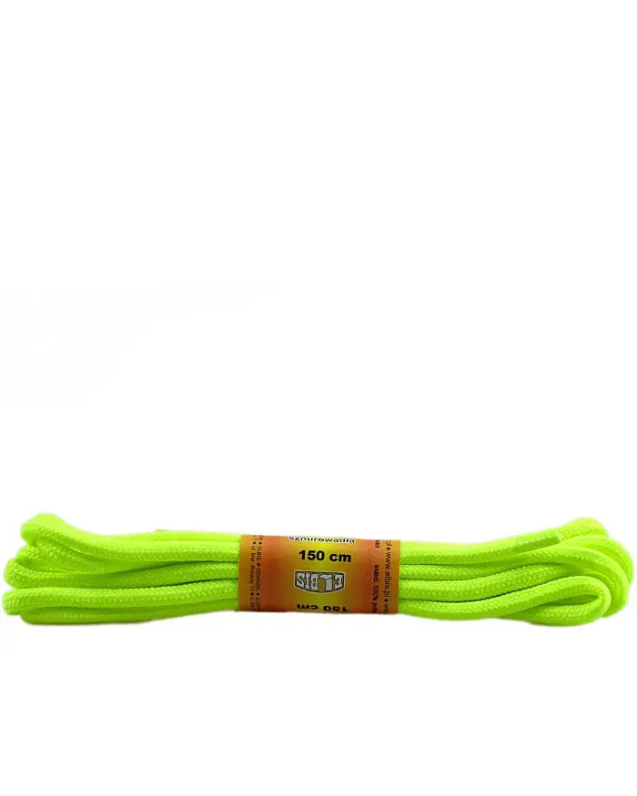Żółte, neon, poliestrowe, grube, sznurówki do butów 200 cm
