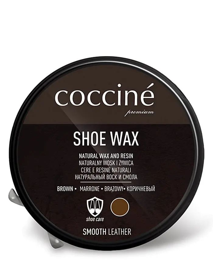 Brązowa klasyczna pasta do butów z woskiem, Shoe Wax, Coccione