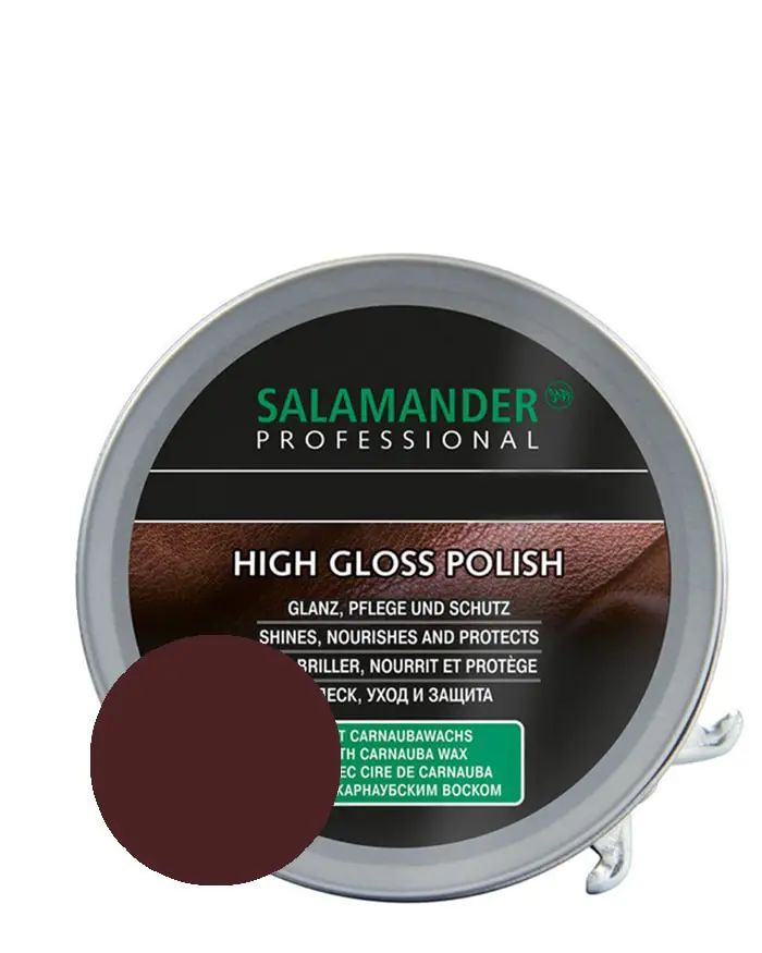 Brązowa, klasyczna pasta do butów High Gloss Polish Salamander