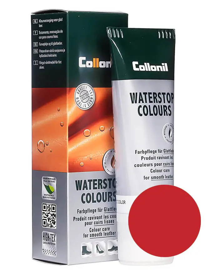 Czerwona pasta do butów, Waterstop Colours Collonil 407 75 ml